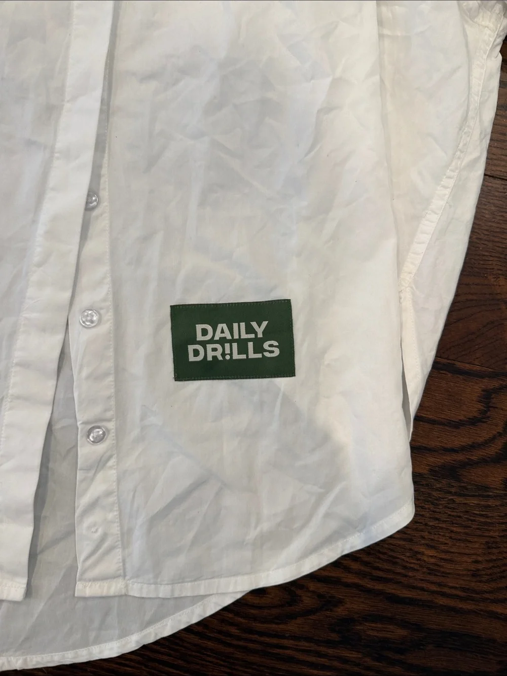 Daily Drills White Casual Button-Down Shirt - Picture 2 of 2